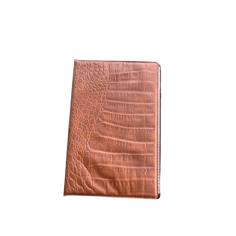 Brown Crocodile Embossed Photo Album Card Holder Slim Organizer 2172